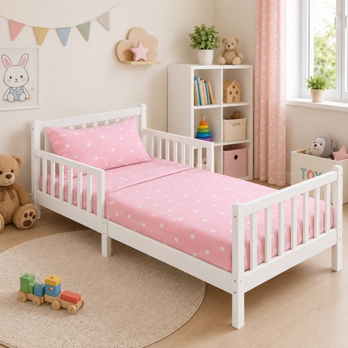 Toddler bed with safety rails - bed,