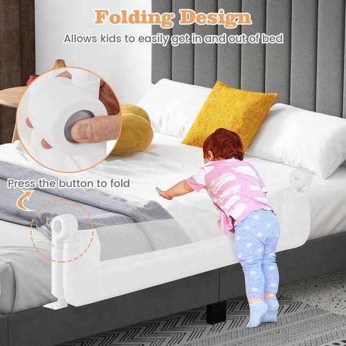 Foldable bed rail guard - foldable, for