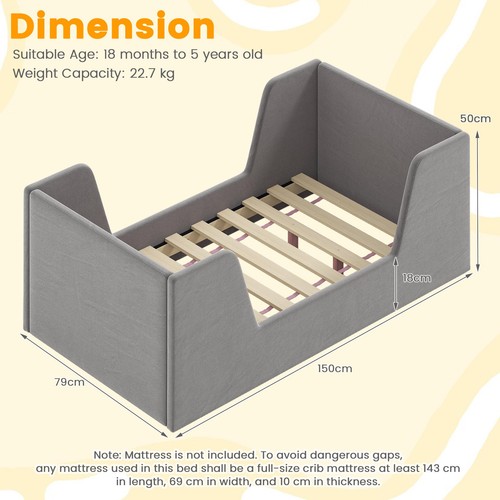 Toddler bed frame - bed, soft